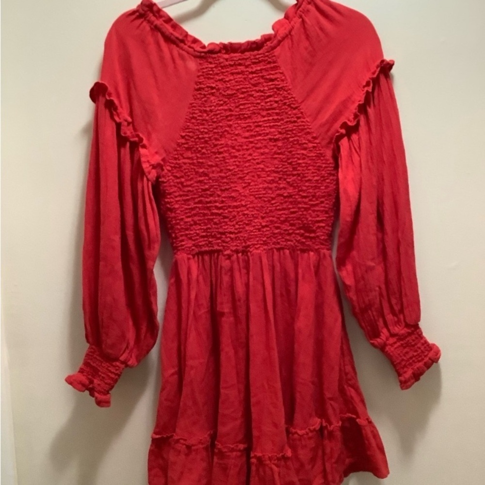 Free People Kiss & Tell Smocked Mini Dress #0012 - Picture 9 of 9